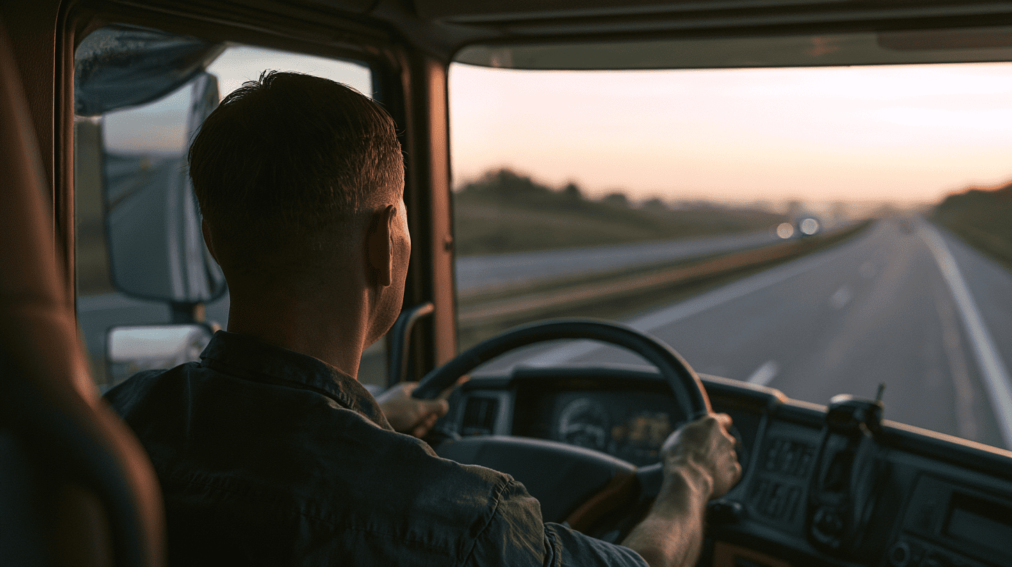 beroepschauffeur op de snelweg