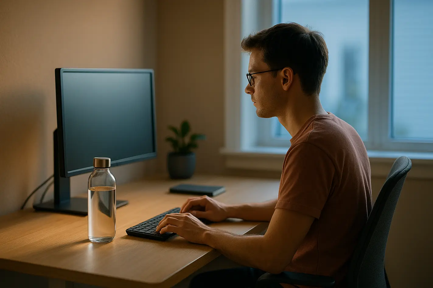Kantoor met concentratie bij hitte en natuurlijk licht