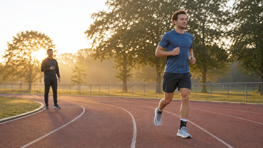 herstel training op atletiekbaan