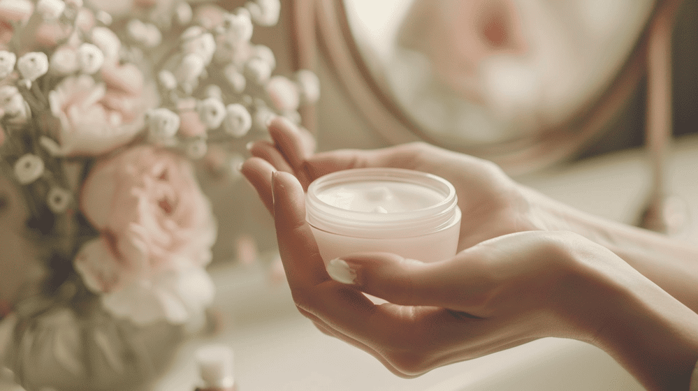 vrouw is bezig met handcreme voor een rustige verzorgingsroutine