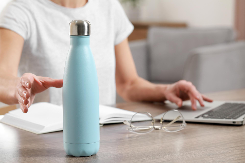 waterfles voor tijdens het werk